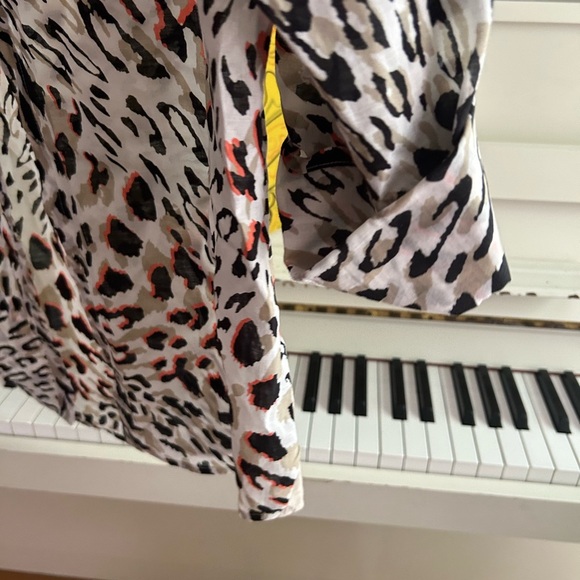 Foxcroft Animal Print Blouse - Black, White, Red 4 - Picture 14 of 16